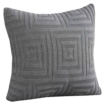 Concentric Sq Pillow Cover 18" Gray