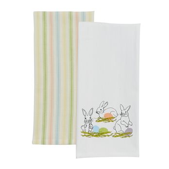 Printed Bunnies 2 Dishtowel Set