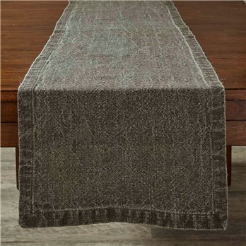 Washed Linen Solid Table Runner Brown 14X60