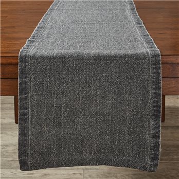 Washed Linen Solid Table Runner Slate 14X60