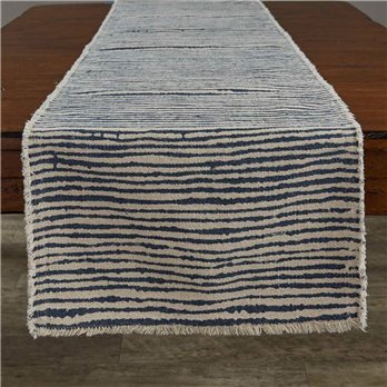 Stripe Print Table Runner 15X72 Blue