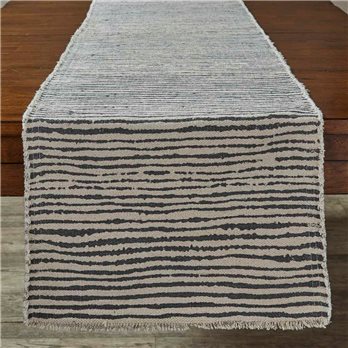 Stripe Print Table Runner 15X72 Slate