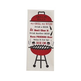 Grillin Rules Printed Dishtowel