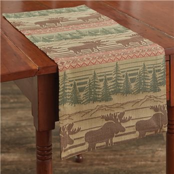 Moose Jacquard Table Runner 13X36