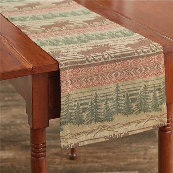 Moose Jacquard Table Runner 13X54