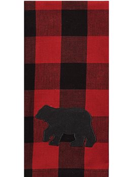 Buffalo Check Bear Dec Dishtowel