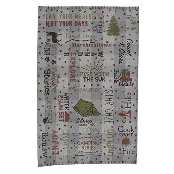 Camping Rules Printed Dishtowel