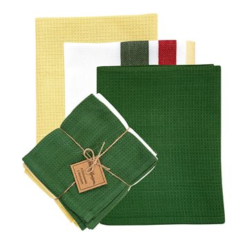 Camp Stripe 3 Dishtowel/1 Dishcloth Set