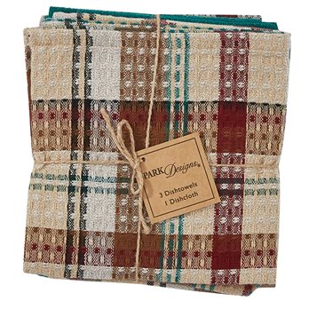 Gamekeeper Plaid 3 Dishtowel/1 Dishcloth Set