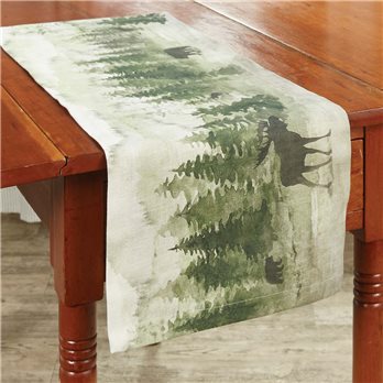 Watercolor Wildlife Table Runner 13X36