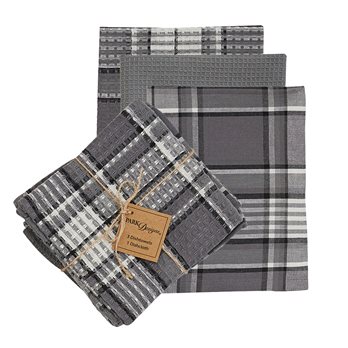 Gray Area 3 Dishtowel/1 Dishcloth Set