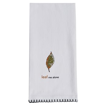 Leaf Me Alone Sentiment Dishtowel