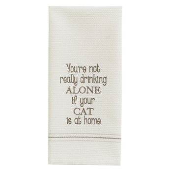 Cat At Home Emb Dishtowel