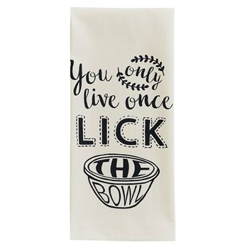 Lick The Bowl Print Dishtowel