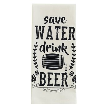 Save Water Drink Beer Print Dishtowel