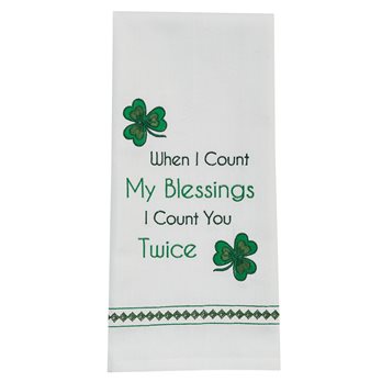 Count My Blessings Embroidered Dishtowel