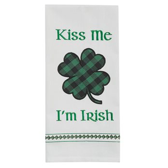 Kiss Me I'M Irish Applique Dishtowel