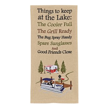 Things To Have At Lake Emb Dishtowel