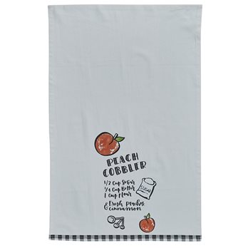 Peach Cobbler Print Dishtowel