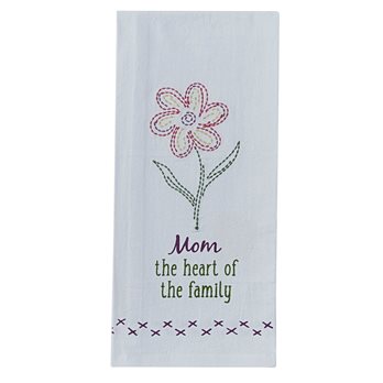 Mom The Heart Emb Dishtowel