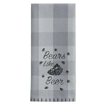 Bears Like Beer Print Dishtowel