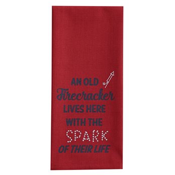 Old Firecracker Printd Dishtowel