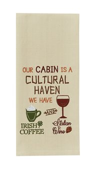 Our Cabin Embroidered Dishtowel