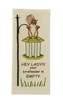 Out Of Bird Seed Embroidered Dishtowel