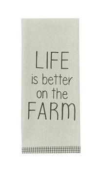 Life Is Better Emb Dishtowel