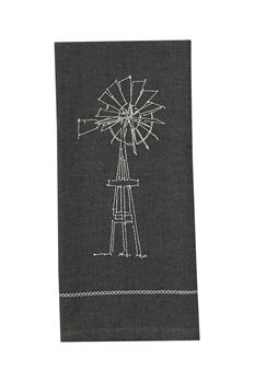 Windmill Embroidered Dishtowel