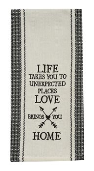 Life Takes You Embroidered Dishtowel