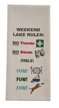 No Trauma No Drama Embroidered Dishtowel