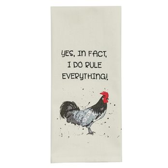 Yes In Fact Print/Embroidered Dishtowel