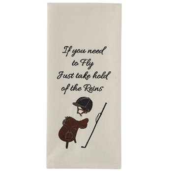 Take Hold Of The Reins Embroidered Dishtowel