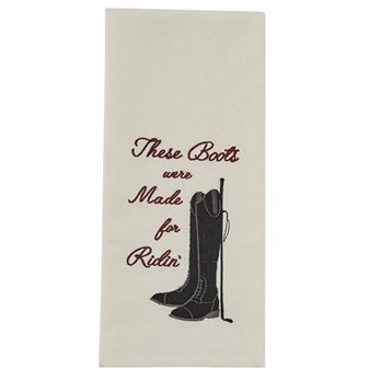 Made For Ridin' Embroidered Dishtowel