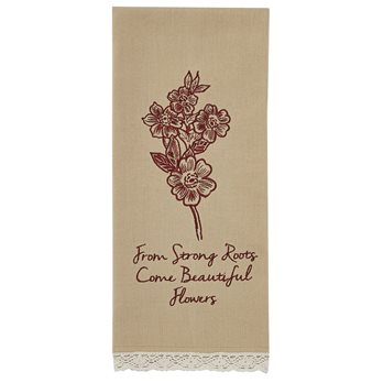 From Strong Roots Embroidered Dishtowel