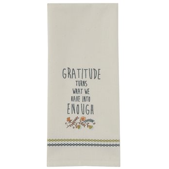 Gratitude Turns What Embroidered Dishtowel