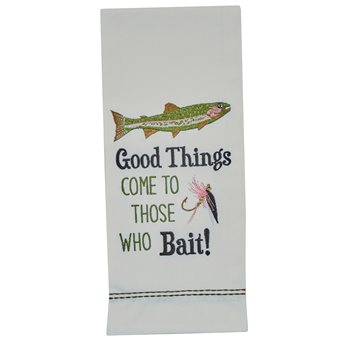 Good Things Come Embroidered Dishtowel