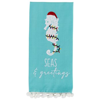 Holiday Sea Horse Dishtowel