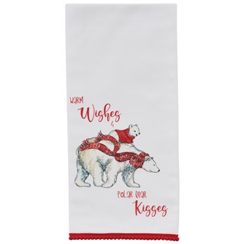 Polar Bear Kisses Dishtowel