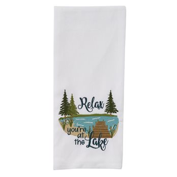 Relax You'Re At The Lake Dishtowel