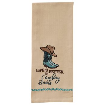 Better In Cowboy Boots Dishtowel