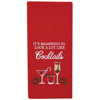 It'S Beginning To Look Like Cocktails Dishtowel