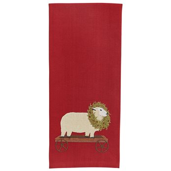 Sheep With Wreath Dishtowel