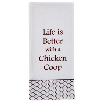 Life Is Better Flour Sack Printed Dishtowel