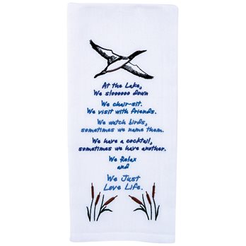 Things To Do At The Lake Embroidered Dishtowel