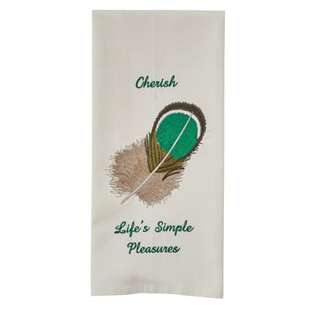 Cherish Life'S Simple Pleasures Embroidered Dishtowel