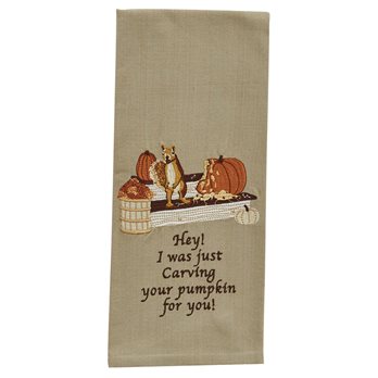 I Carved Your Pumpkin Dishtowel