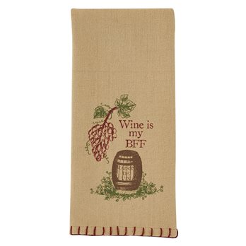 Wine Is Bff Dishtowel