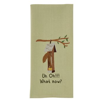 Uh-Oh Embroidered Dishtowel